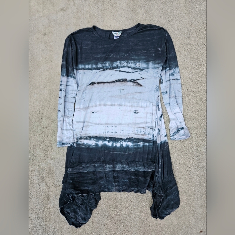 SUPER RARE Hard Tail Dress Asymmetric Hem Tie Dye Super Soft/Slinky Med Modal